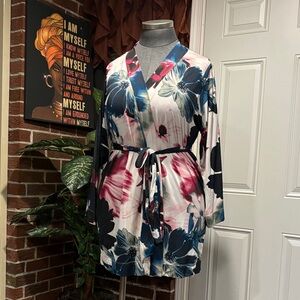 Cacique Floral Kimono Robe - Blue, Pink, White  “NWOT”